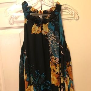 blue dress with flower design from tide station